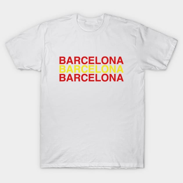 BARCELONA Spanish Flag T-Shirt by eyesblau